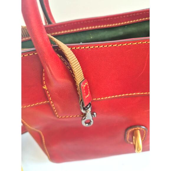 Dooney & Bourke Florentine Vachetta Red Leather Amelie Tote Purse Luxury Classic - Picture 4 of 9